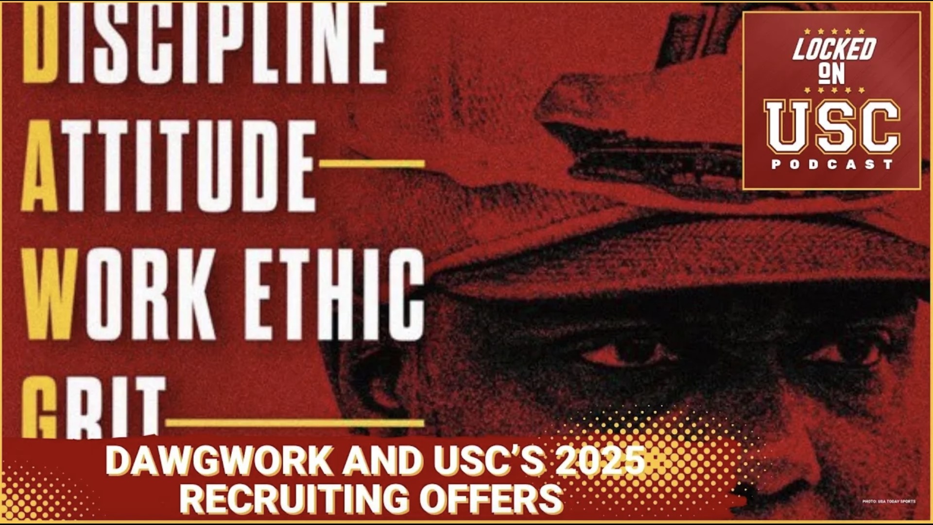 USC's defensive line will be introduced to the acronym #DAWGWORK. DAWG stands for Discipline, Attitude, Work Ethic, and Grit.