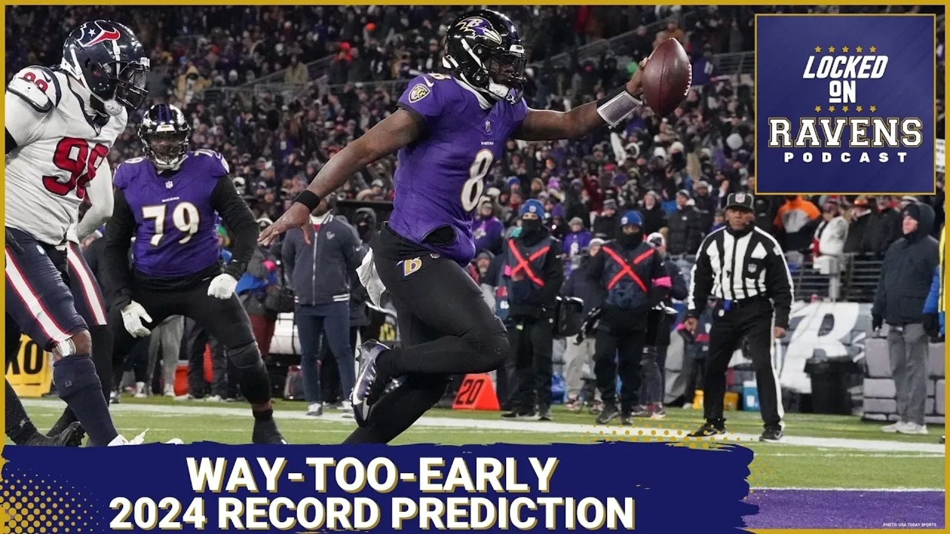 We look at a way-too-early Baltimore Ravens 2024 record prediction and game-by-game schedule projections, looking at the team's full schedule and more.