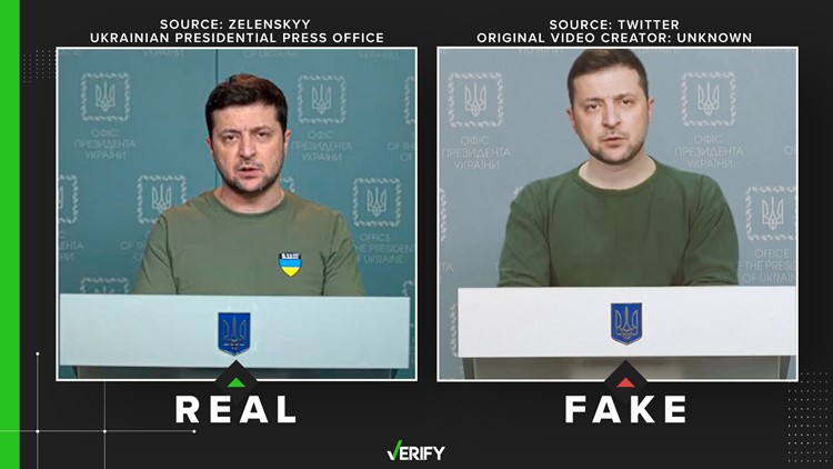 不,乌克兰总统Zelenskyy敦促投降的视频不是真实的。这是一个deepfake