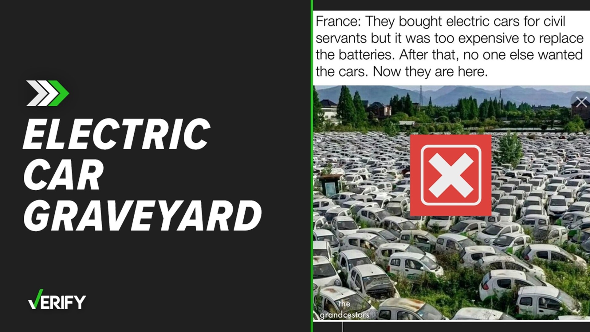 Paris electric car graveyard posts that claim to show abandoned vehicles in France have been shared on social media for years. Here are two that we know are false.