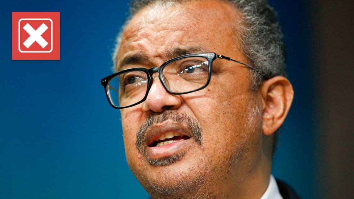 No, WHO’s director general did not say he wasn’t vaccinated during an interview