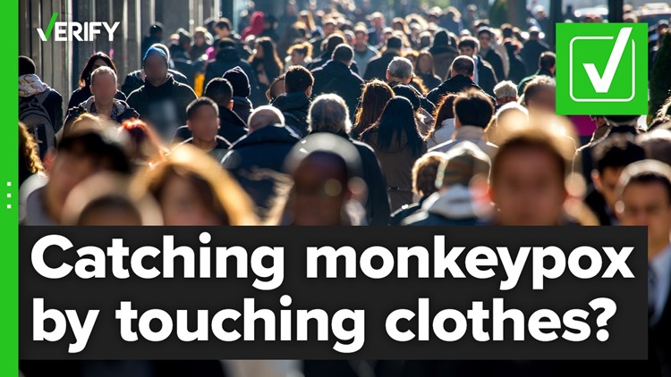Yes, monkeypox can spread through touching contaminated clothing and linens