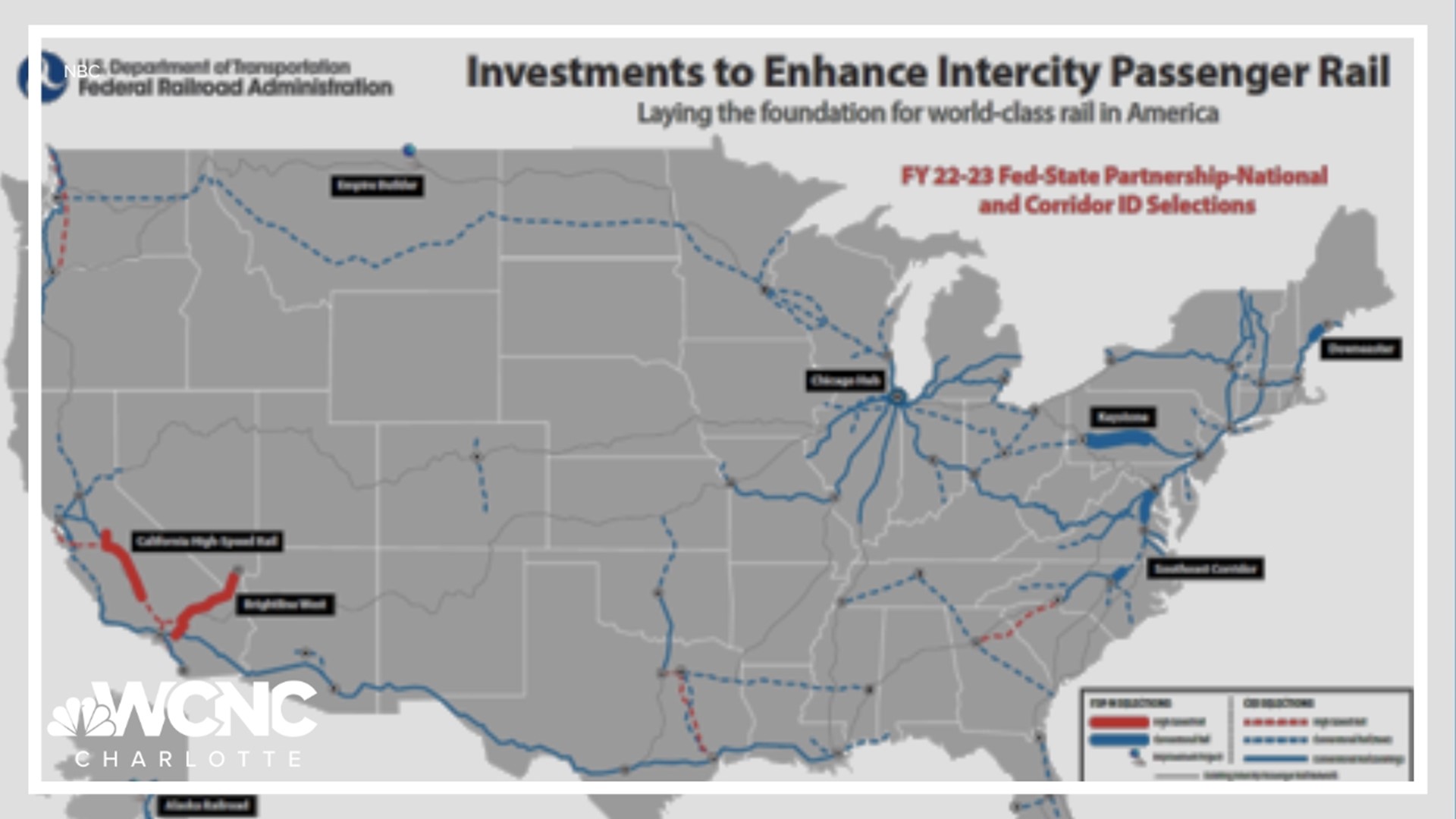 The Biden administration is working to create a high-speed rail connecting the Queen City to Atlanta.