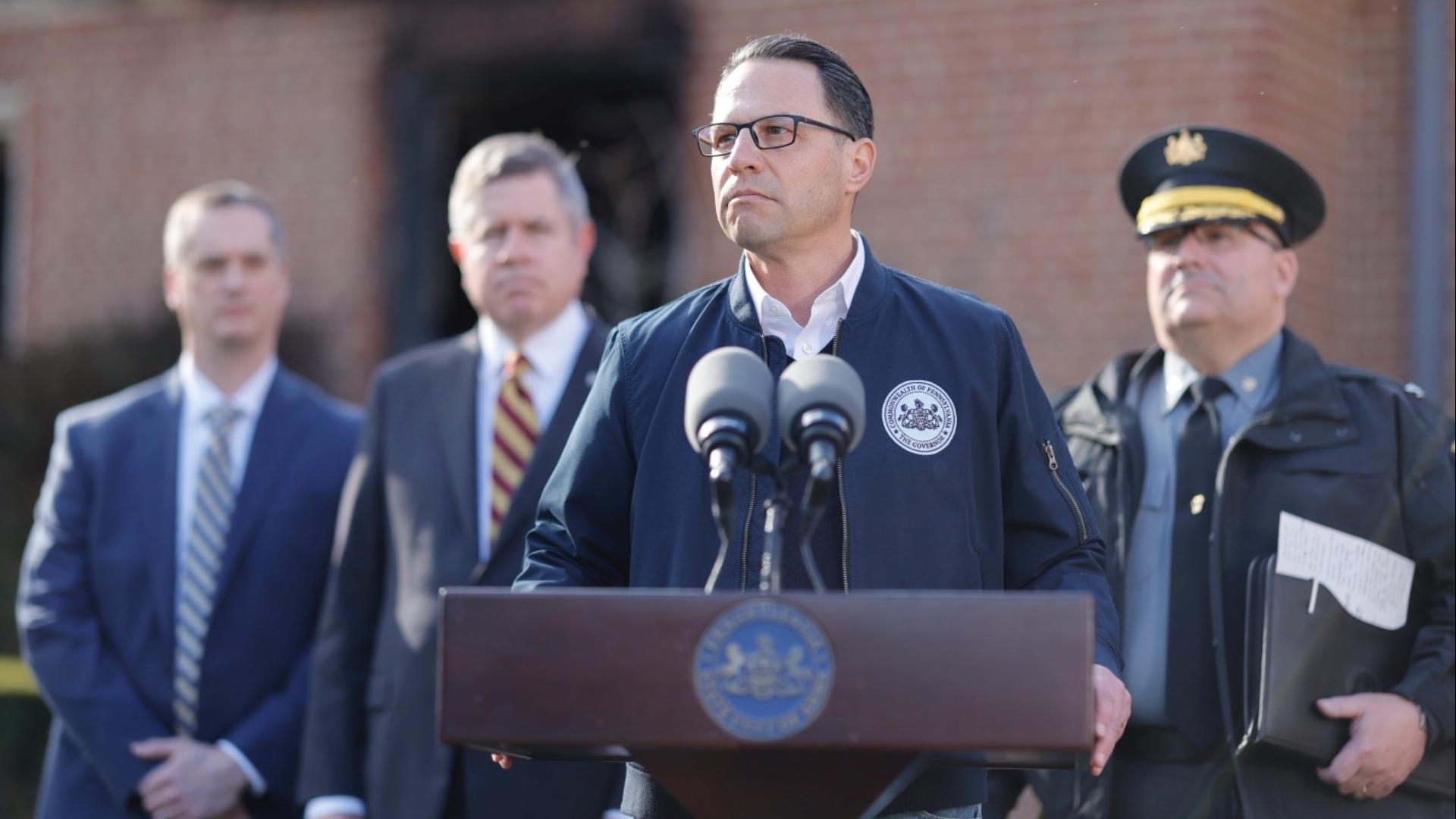 Governor Shapiro gave an emotional address to the public hours after the arson, calling it a targeted attack and making it clear this kind of violence needs to stop.