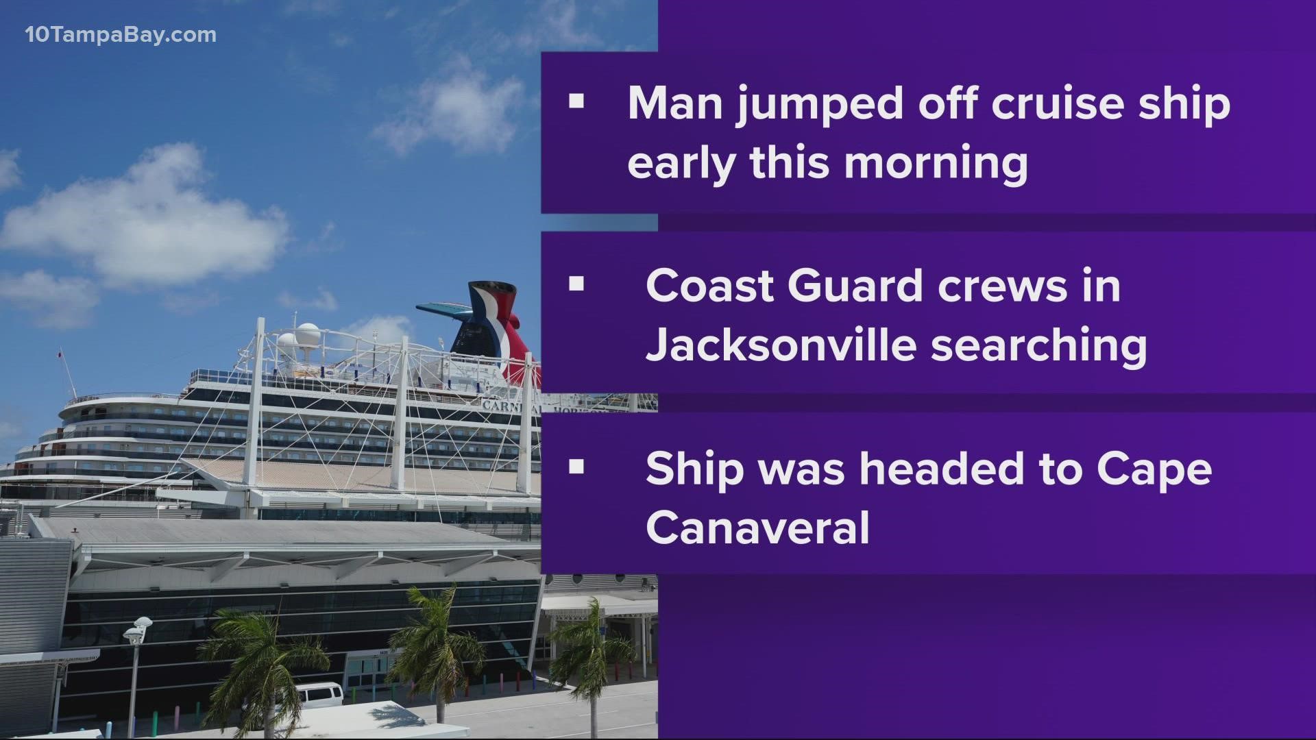 Search ongoing for man who jumped off cruise ship