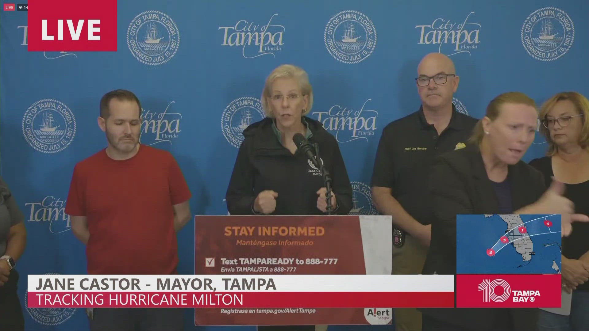 "If we can get Lieutenant Dan to go to a shelter, we can get anybody to do that," Tampa Mayor Jane Castor said.