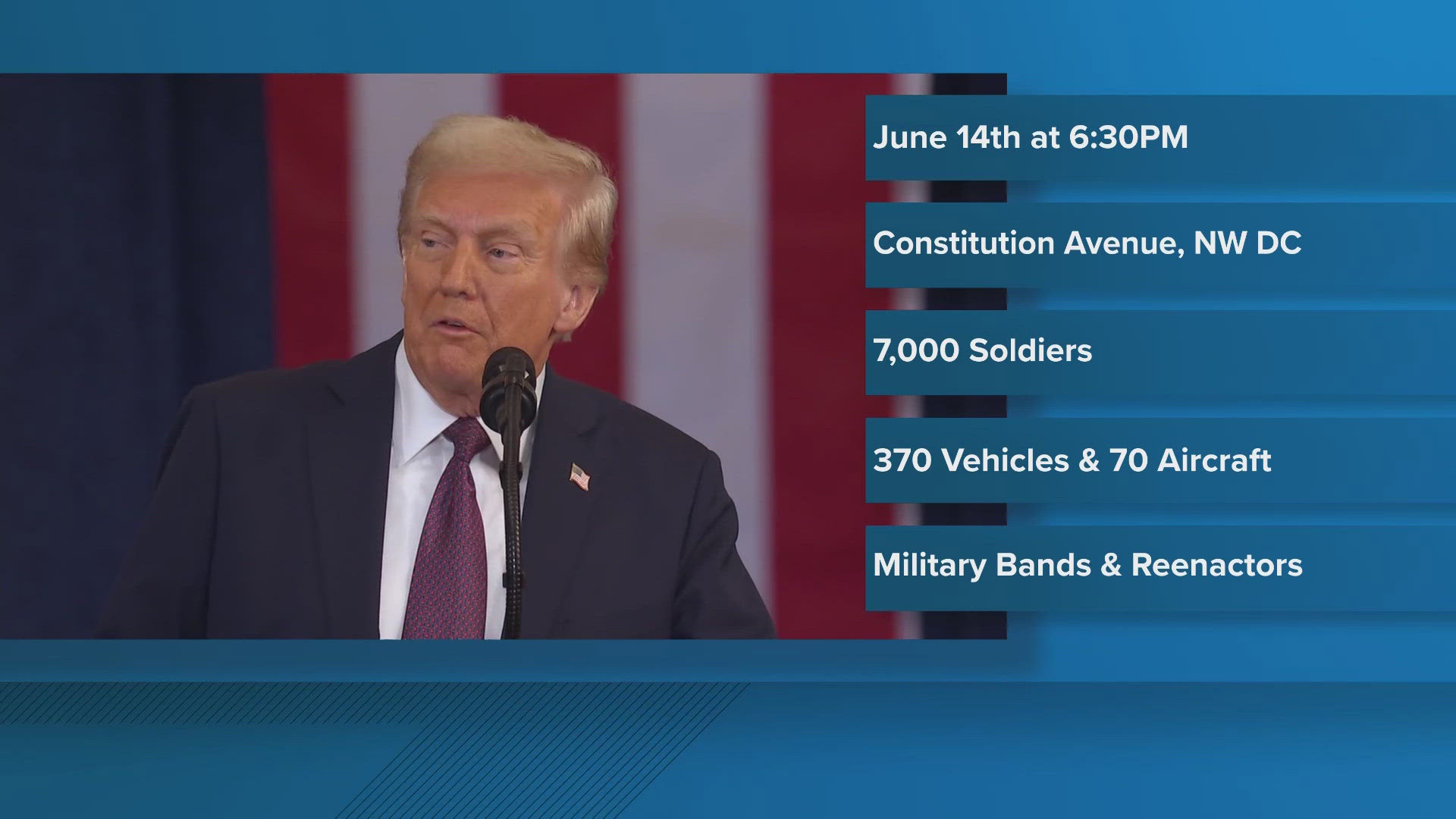 Trump has been scheduled to speak at the June parade. 