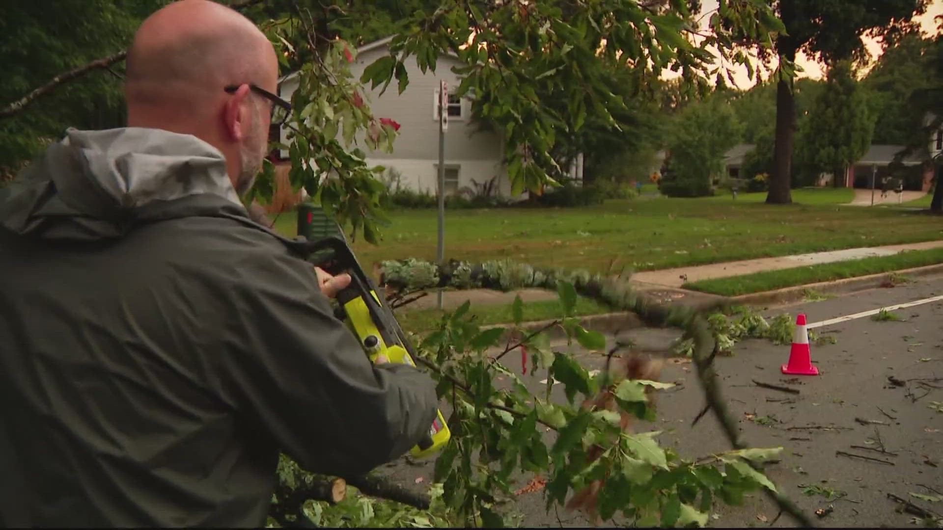 Neighbors across the DMV are still cleaning up after severe storms this week. 
Some homes are still without power.