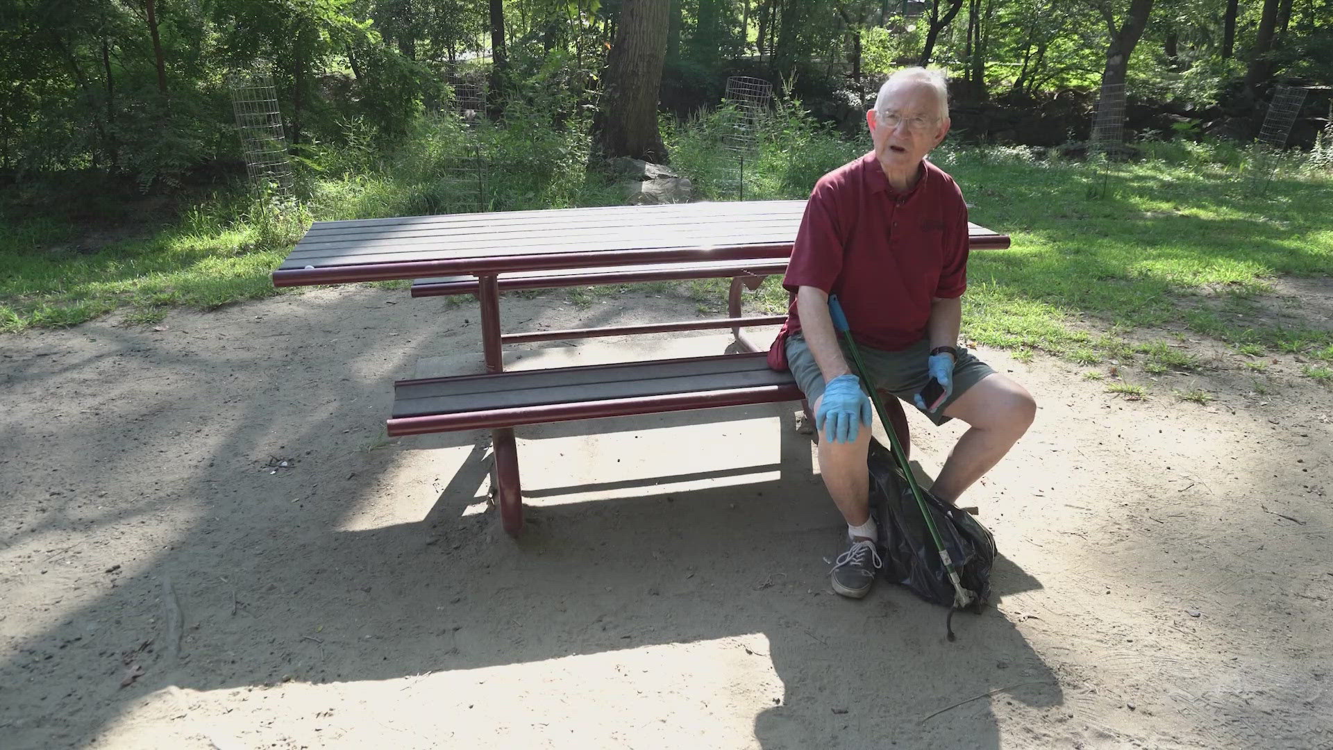 Alan Wile goes to Arlington parks nearly every morning to pick up trash that people leave behind.