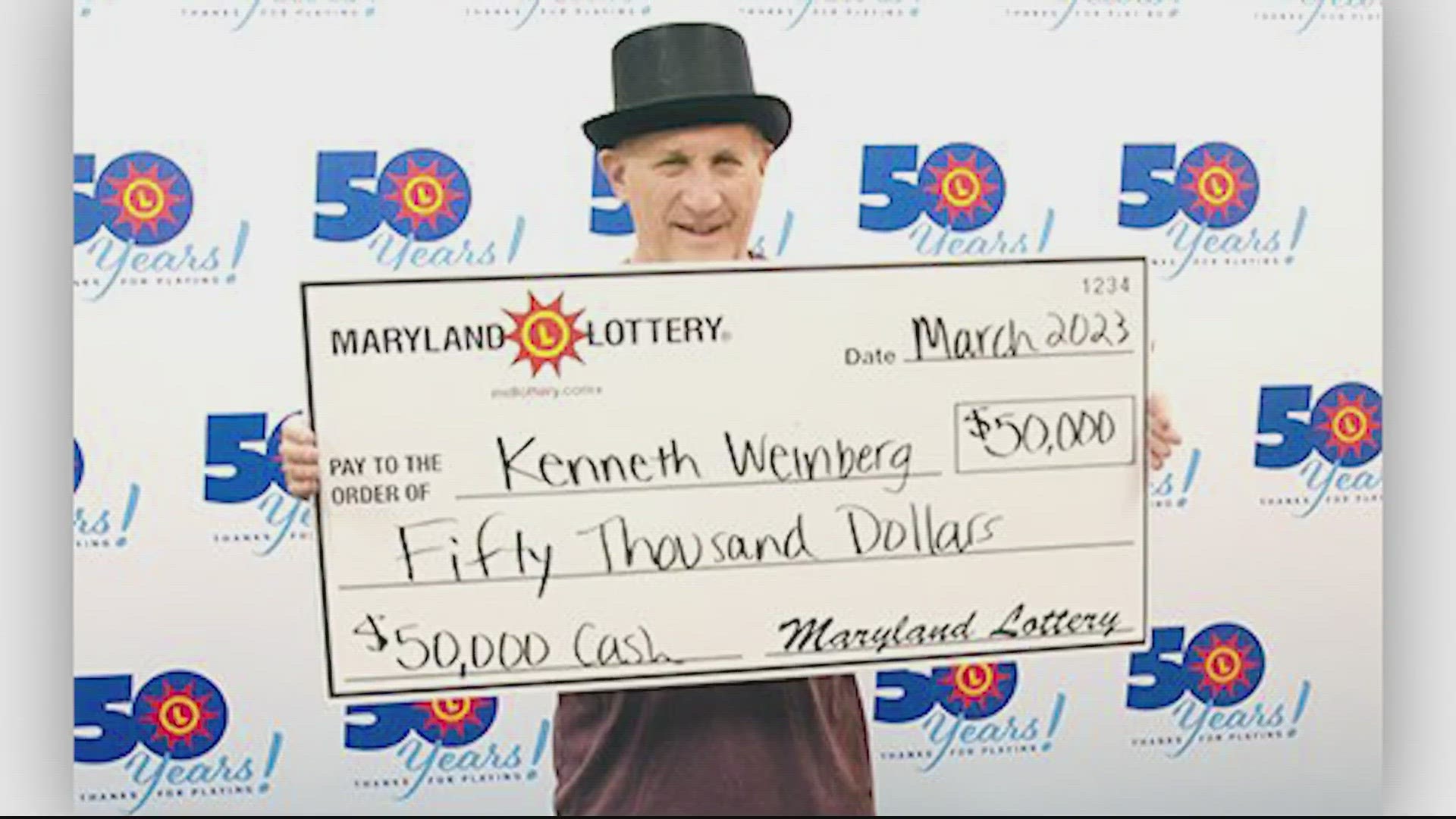 It's the fourth time he's won $50,000 or more playing the lottery.