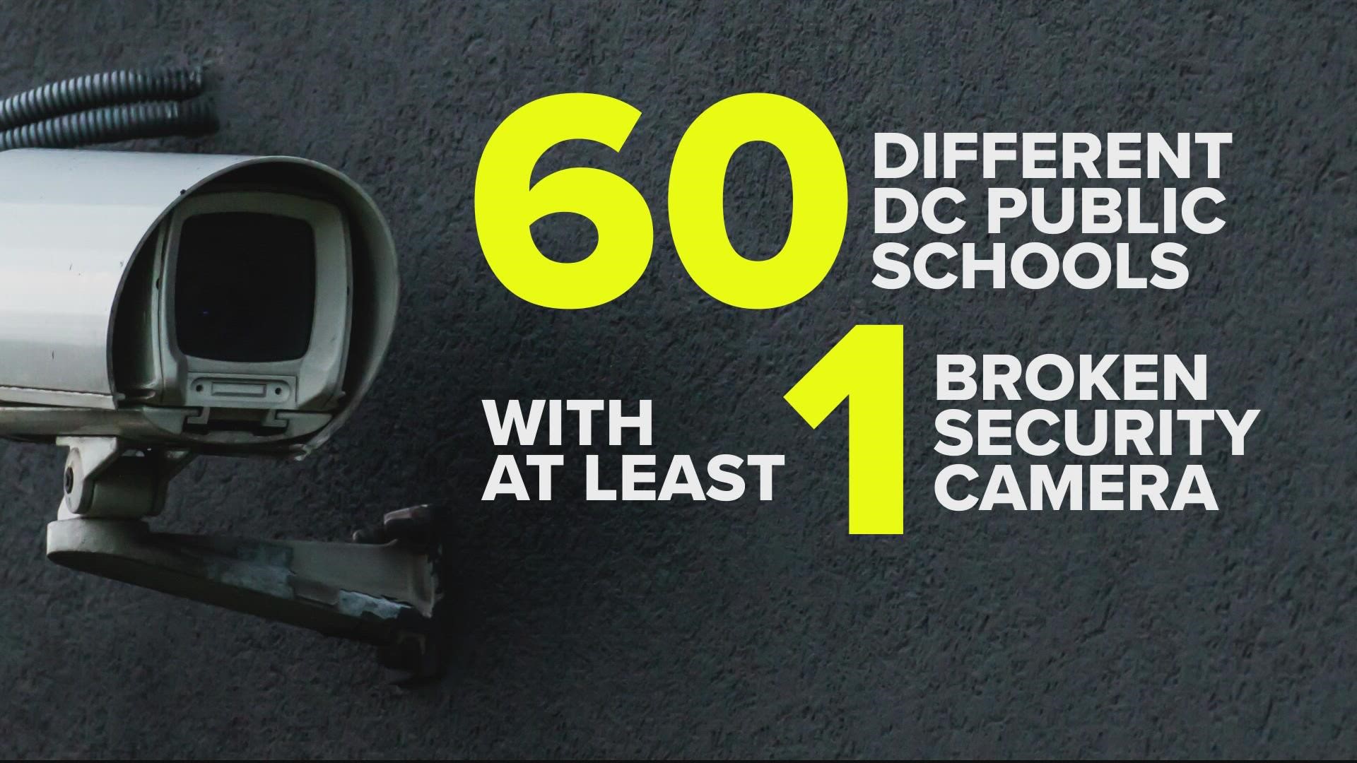Records obtained by our investigative team...reveal more than 300 broken security cameras in elementary, middle and high schools across the District