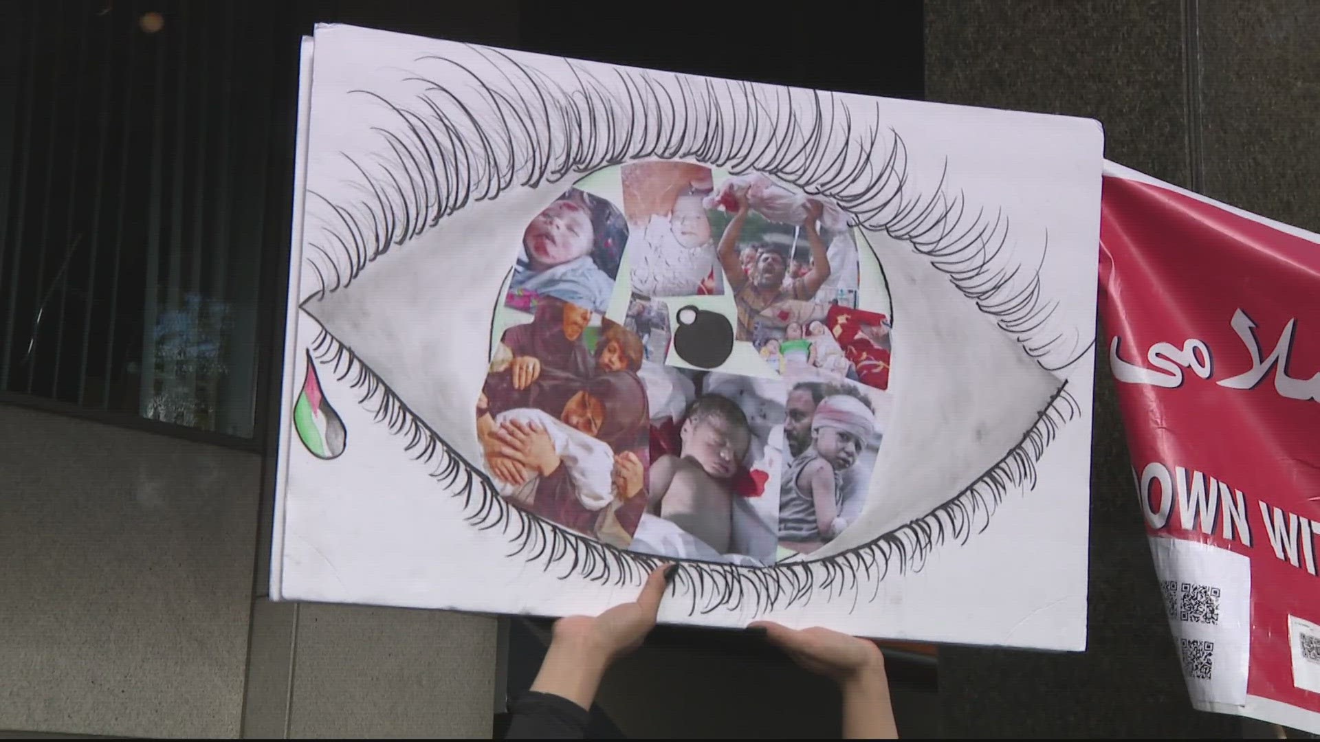 Thousands of protestors showed up to Freedom Plaza in support of a ceasefire in Gaza.