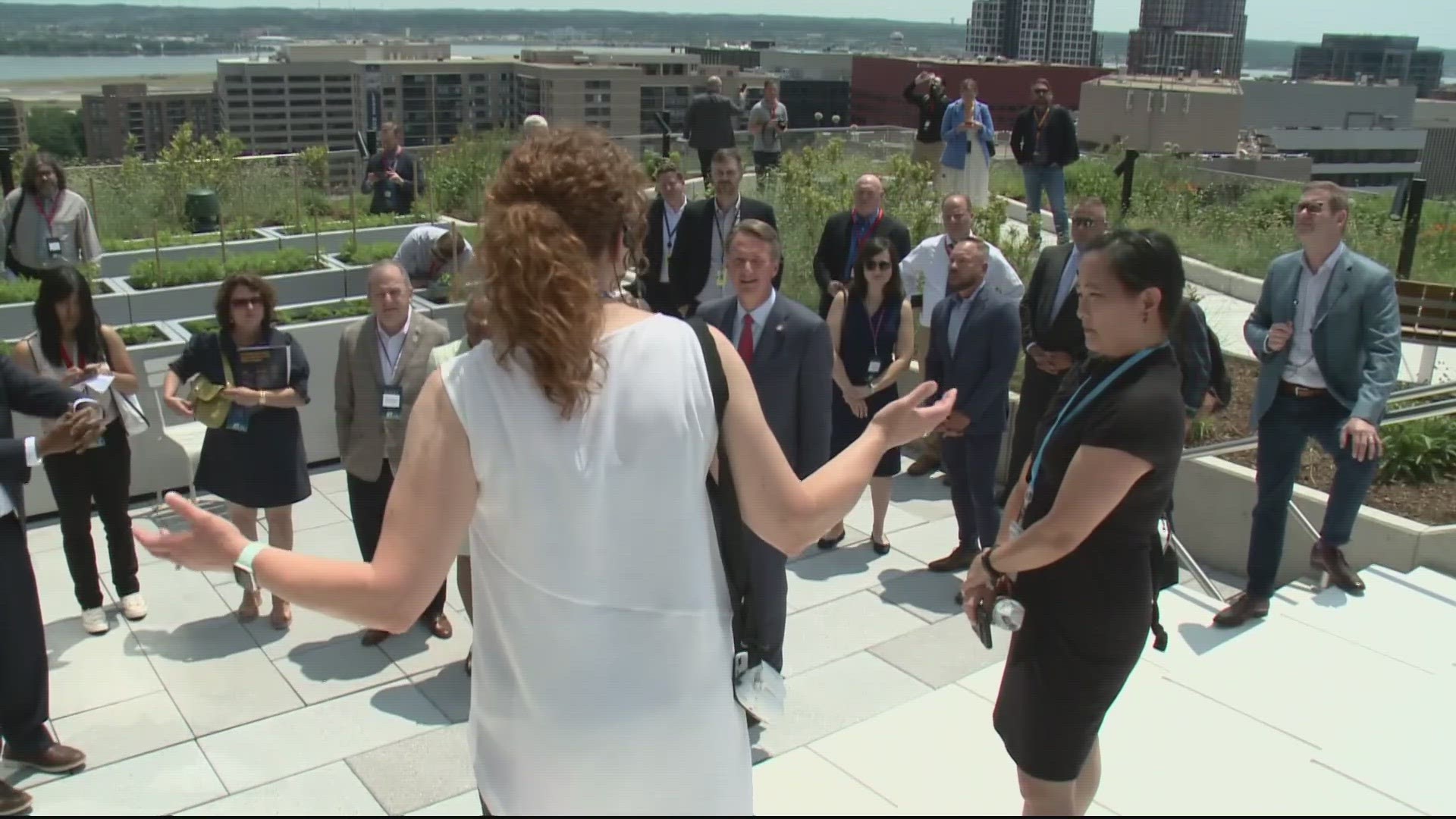 Commonwealth leaders, county officials, developers and Amazon executives toured Metropolitan Park for the grand opening.