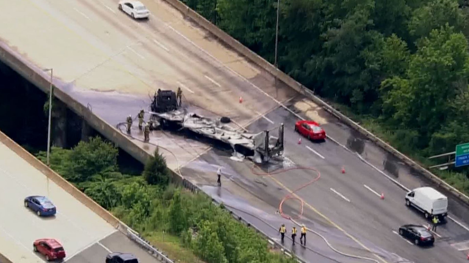 Tractor trailer crash Woodbridge, Virginia Prince William County