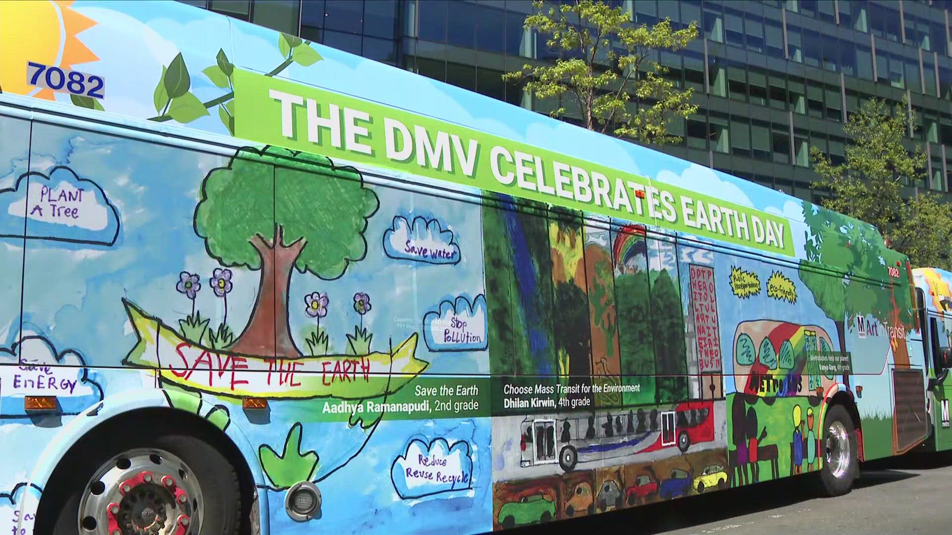 WMATA'S HEADQUARTERS IN SOUTHWEST DC....
WHERE THE AGENCY IS UNVEILING SPECIALLY DESIGNED BUSES IN HONOR OF EARTH DAY.