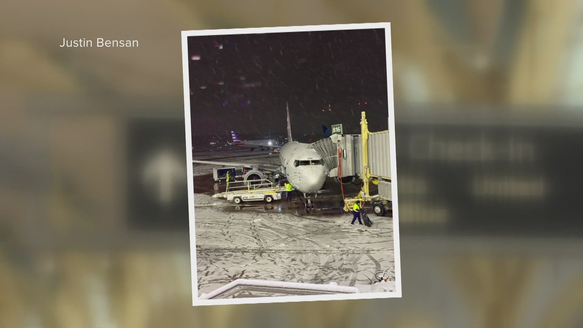 As snow dumped all over the region, travelers had the added headache of dealing with flight delays and cancellations.