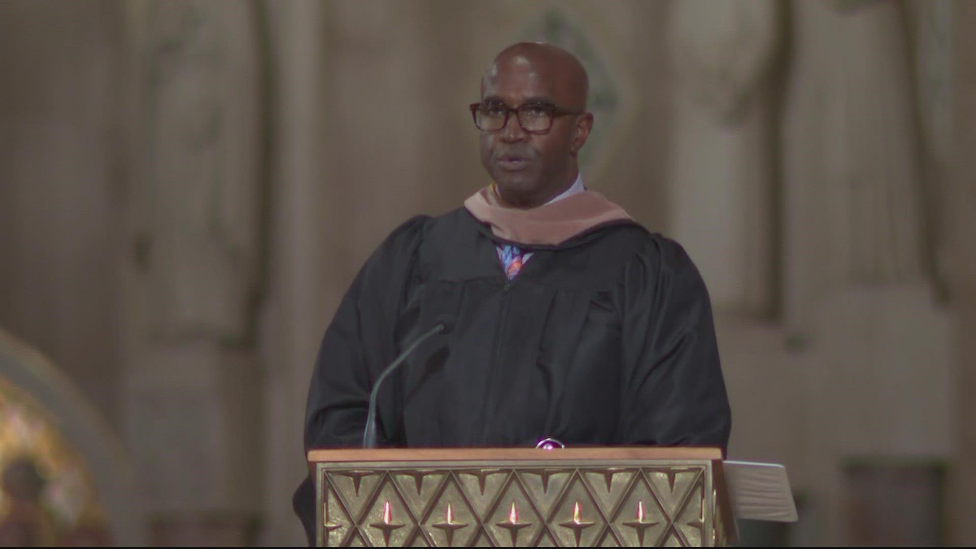 Dyer spoke to graduates from his own alma mater at the Basilica of the National Shrine of the Immaculate Conception.