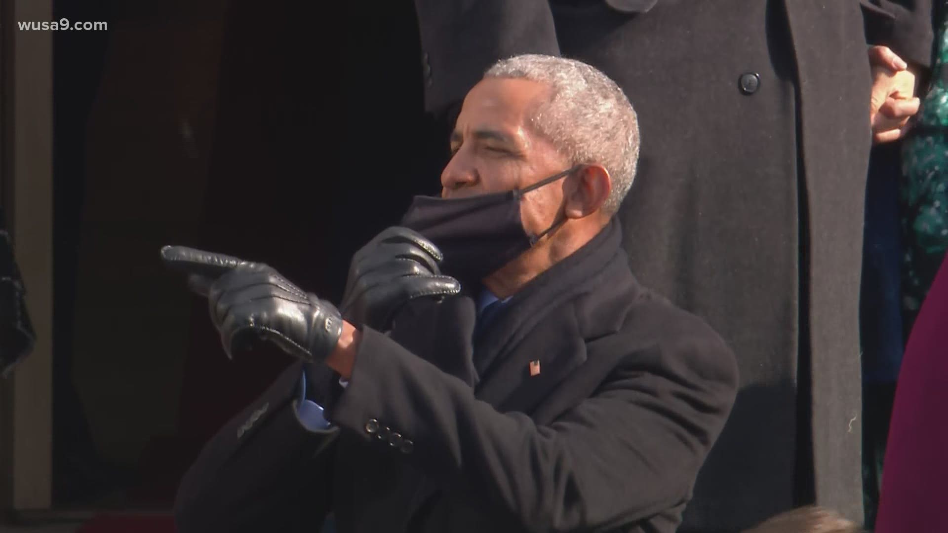 Former President Barack Obama greets old friends at President Joe Biden's inauguration.