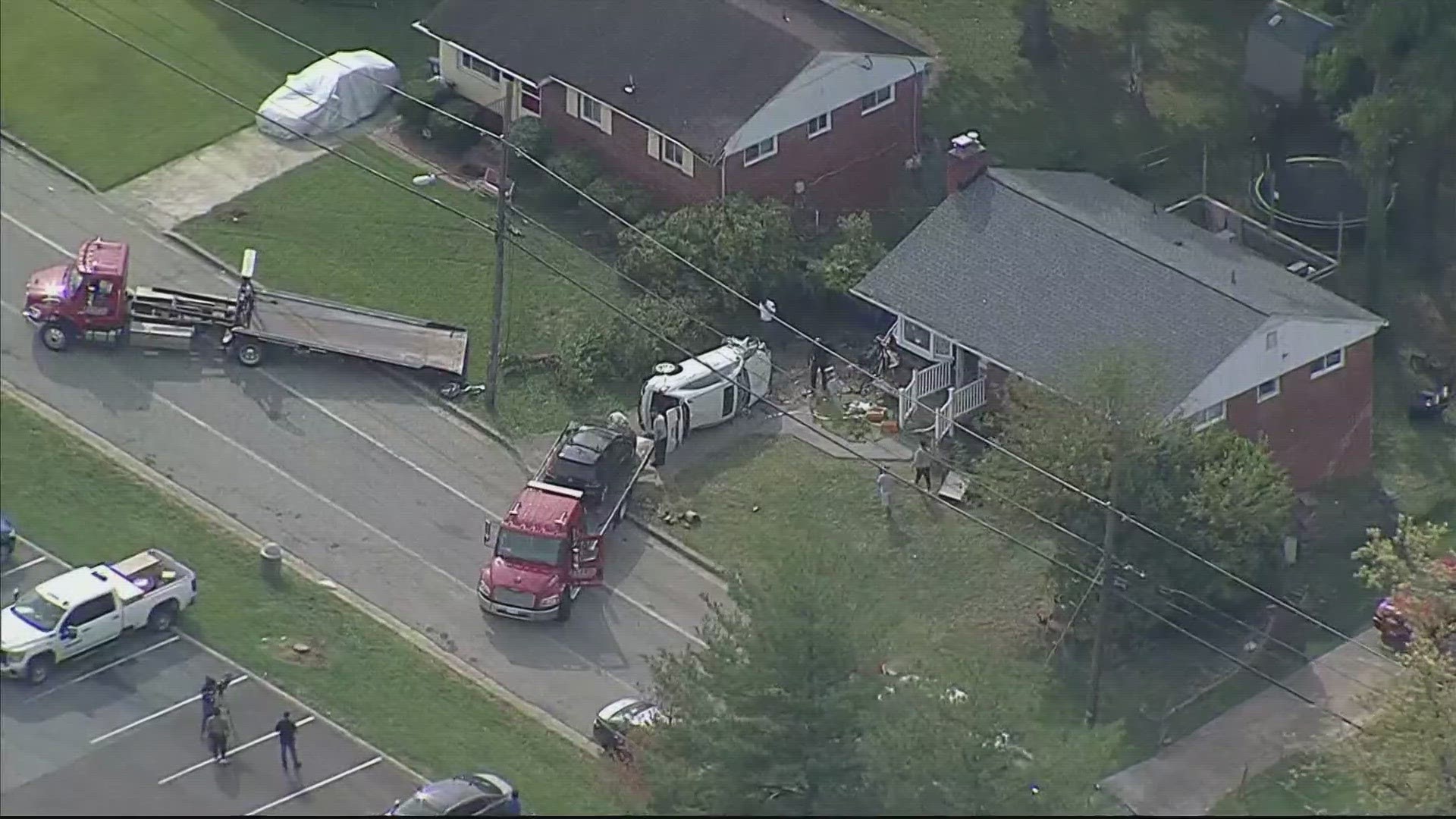 Seven people have been displaced from their home after a car struck a house in College Park on Friday morning.