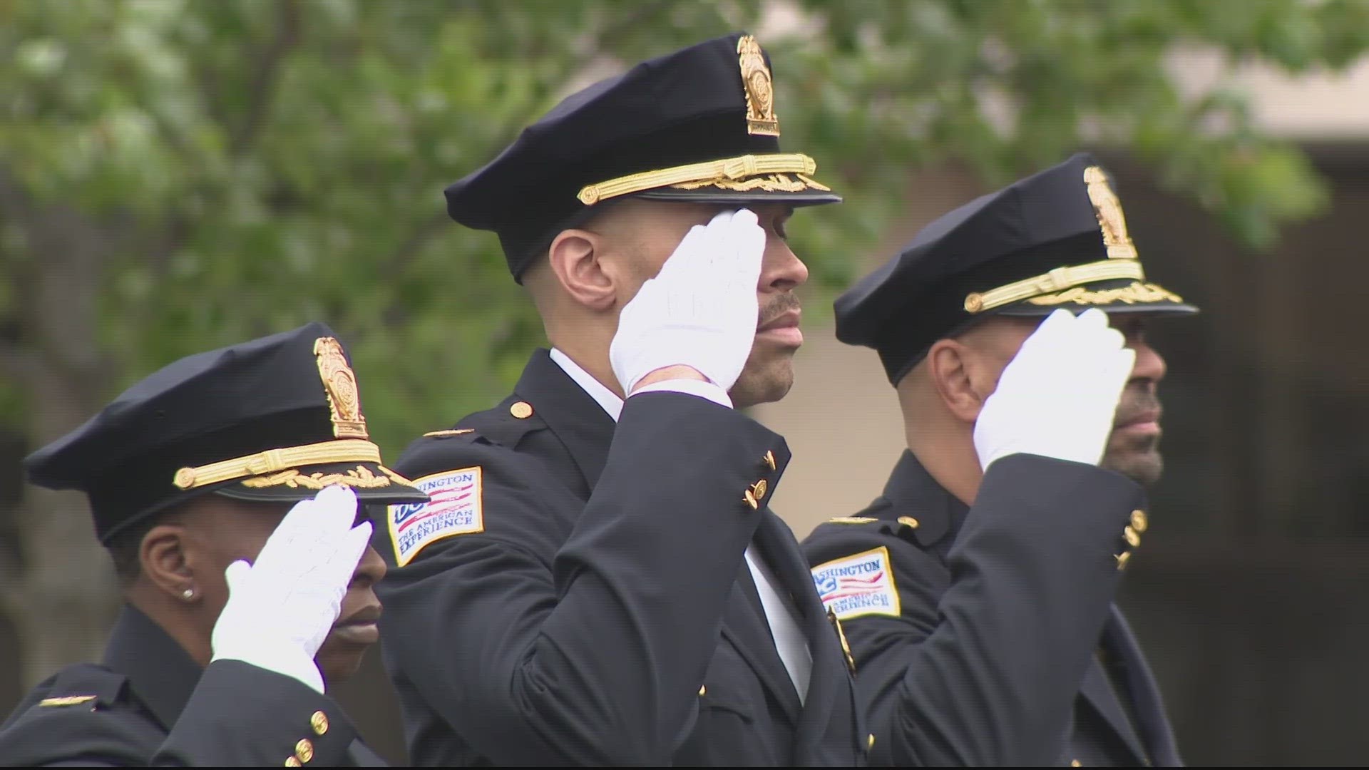 A new memorial to honor the lives of fallen DC officers was unveiled outside of police headquarters today.