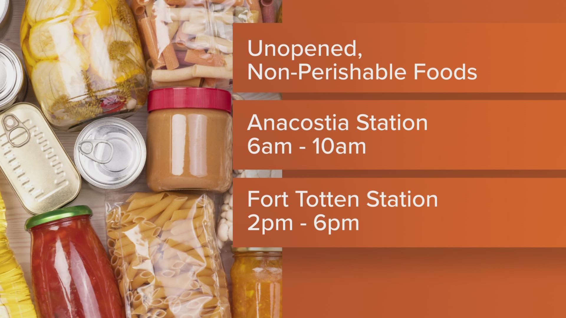 Metro is accepting donations of unopened, non-perishable food to support the Capital Area Food Bank.