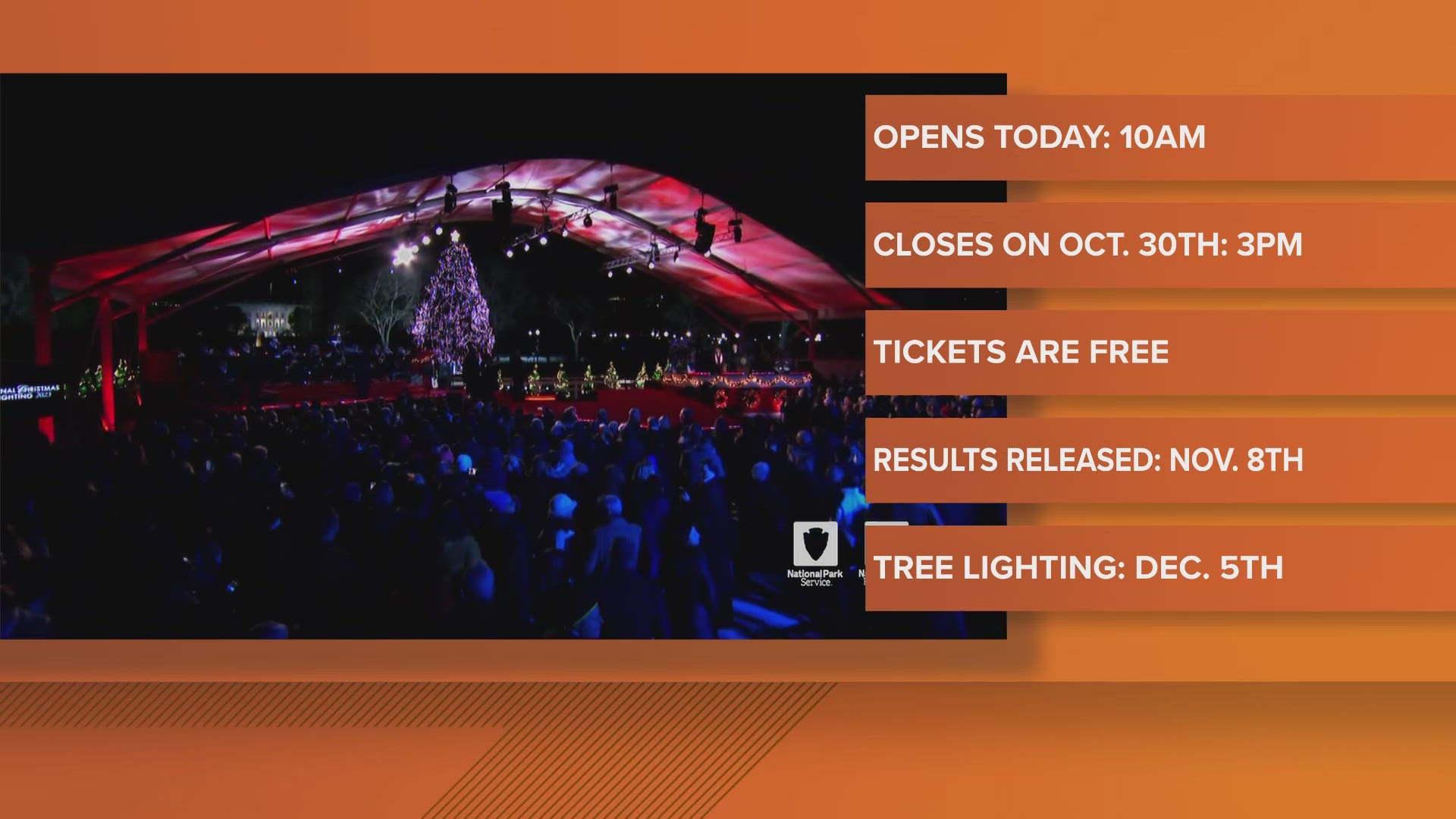 Tickets are free, but limited to five per household.