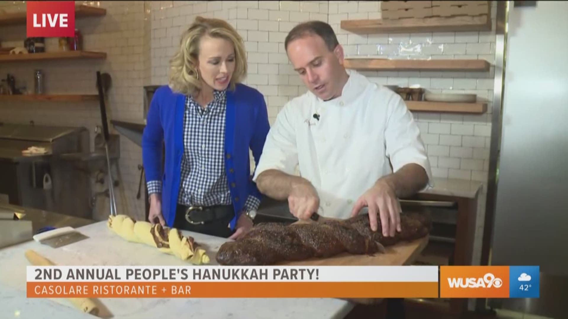 A chocolate filled dish!  Chef Alex Levin shows Andi how to make the babka dish for Hanukkah.