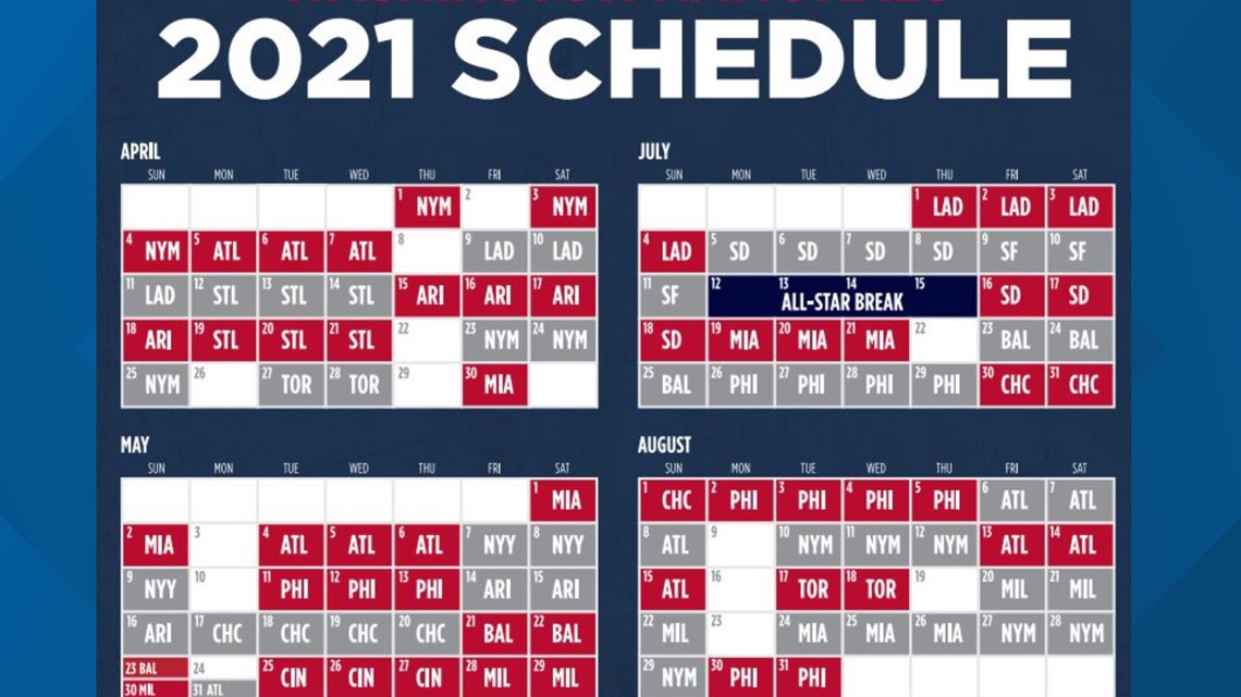 Washington Nationals 2021 season: List of games and schedule