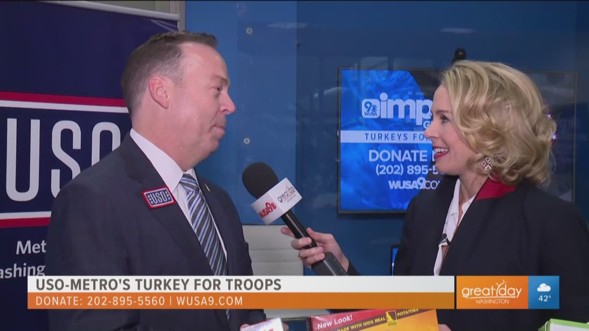 USO-Metro is collecting money for  Turkeys for Troops to help local service members and their families during the Thanksgiving holiday. Paul McQuillan, chairman of the board at USO-Metro talks about the importance of the telethon and focusing on the count