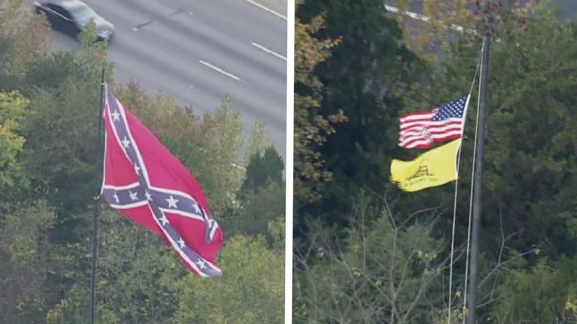 Virginia's Department of Transportation removed a large confederate flag along I-95.