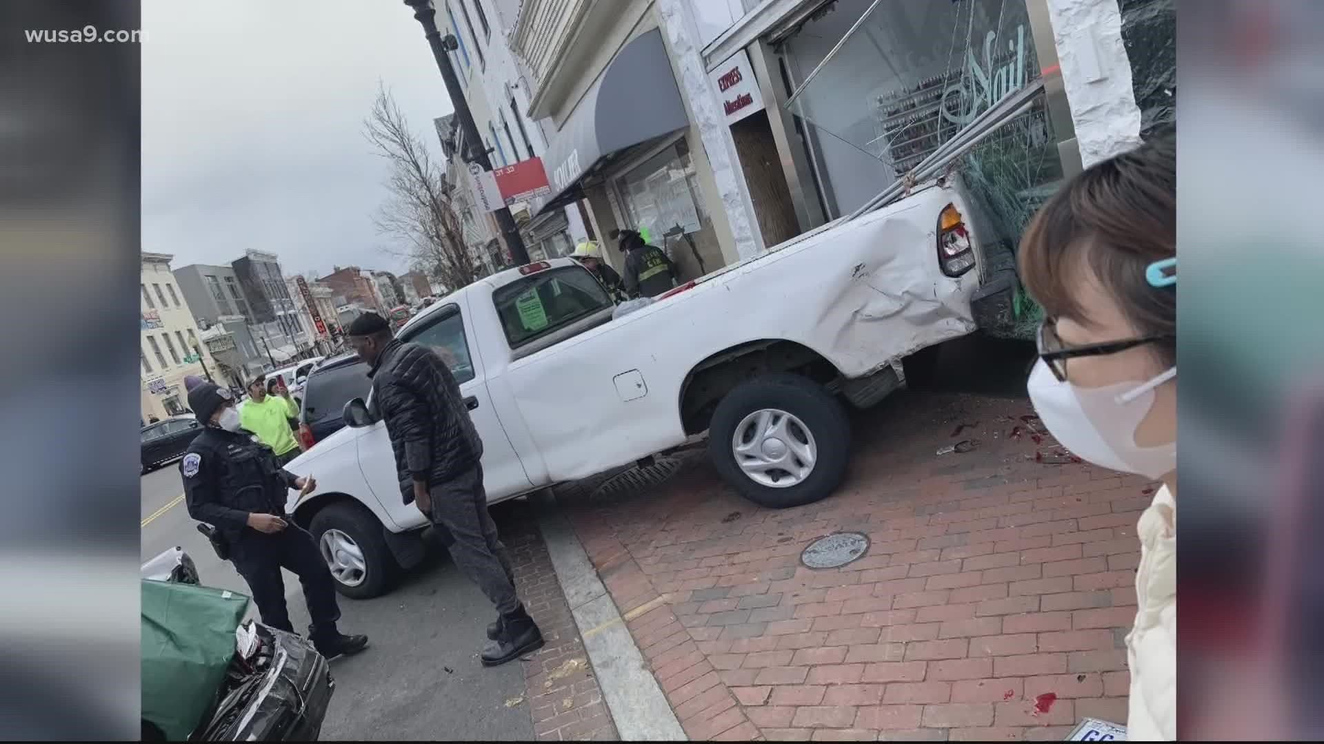 DC Police said no injuries following Wisconsin Avenue crash in Northwest.