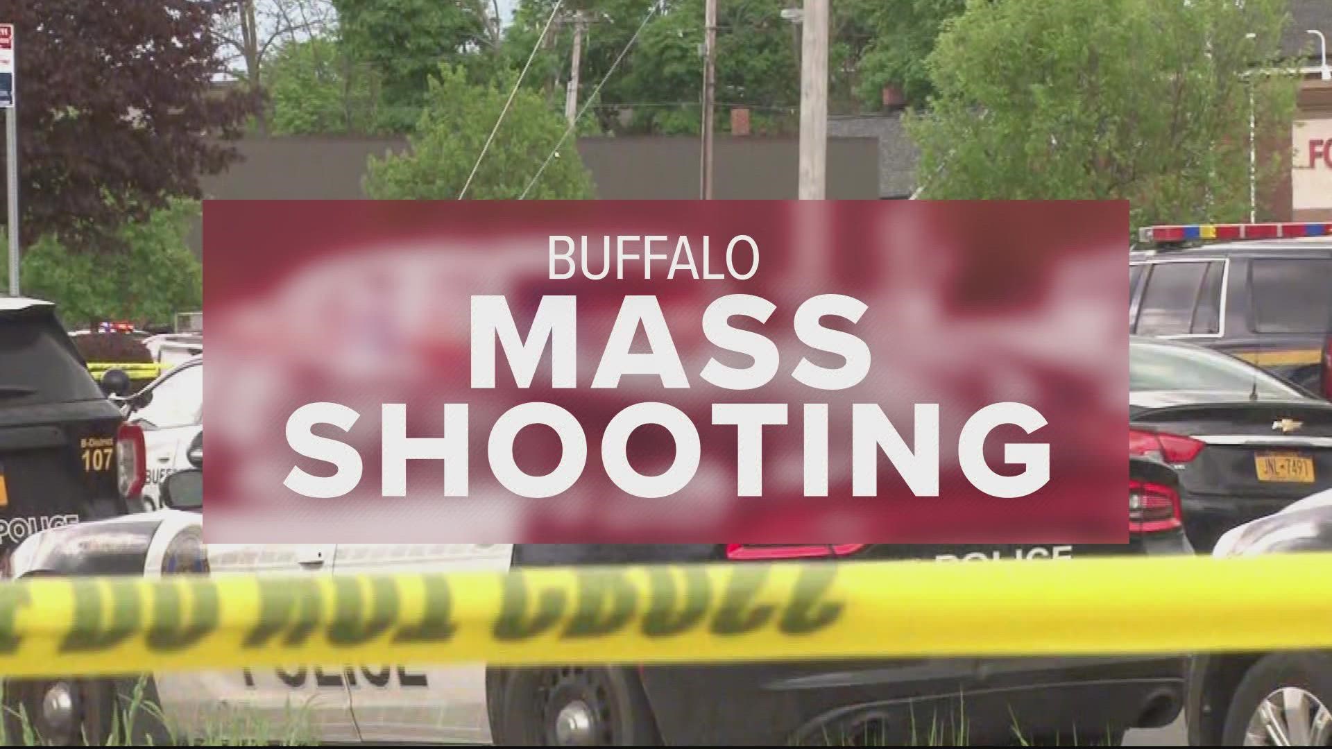 Police said the gunman shot 11 Black and two white victims before surrendering to authorities in a rampage he broadcast live on Twitch.