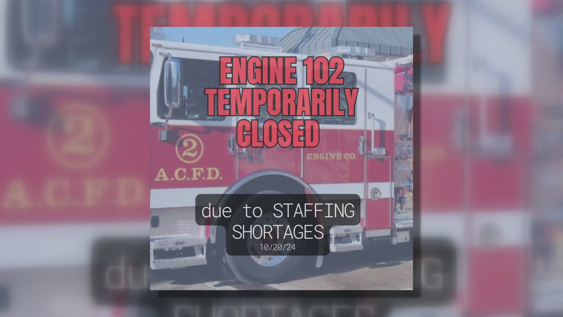 The Arlington County Fire Department had to shut down one of its engine companies over the weekend because there weren't enough firefighters to keep it running.