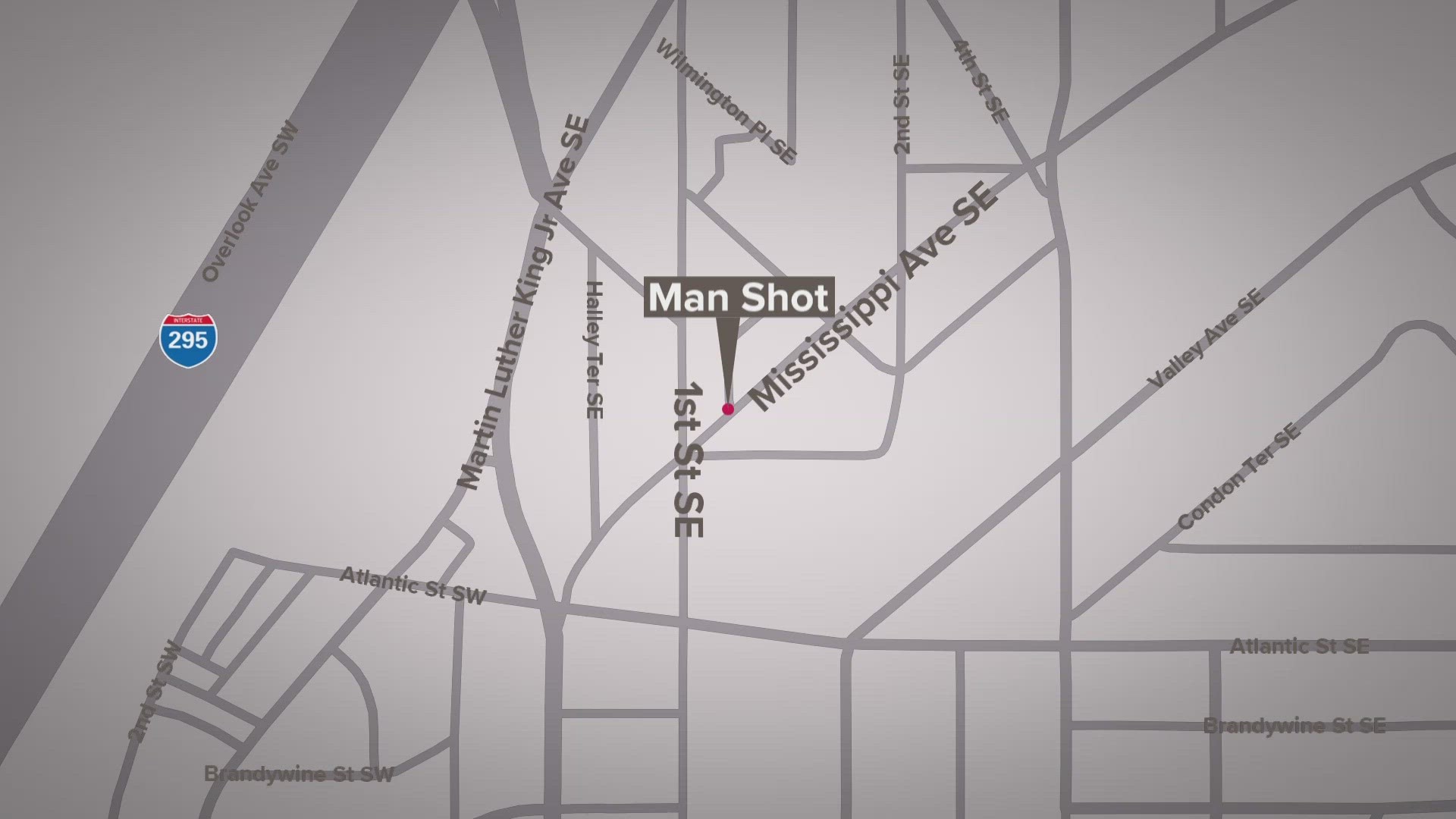 The shooting happened in the 100 block of Mississippi Avenue in Southeast D.C.