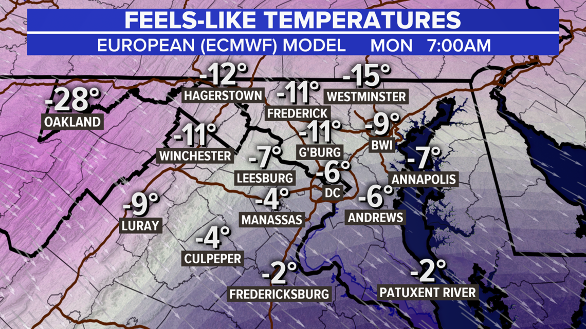 Dangerous Cold: Wind Chills Drop Below Zero | wusa9.com