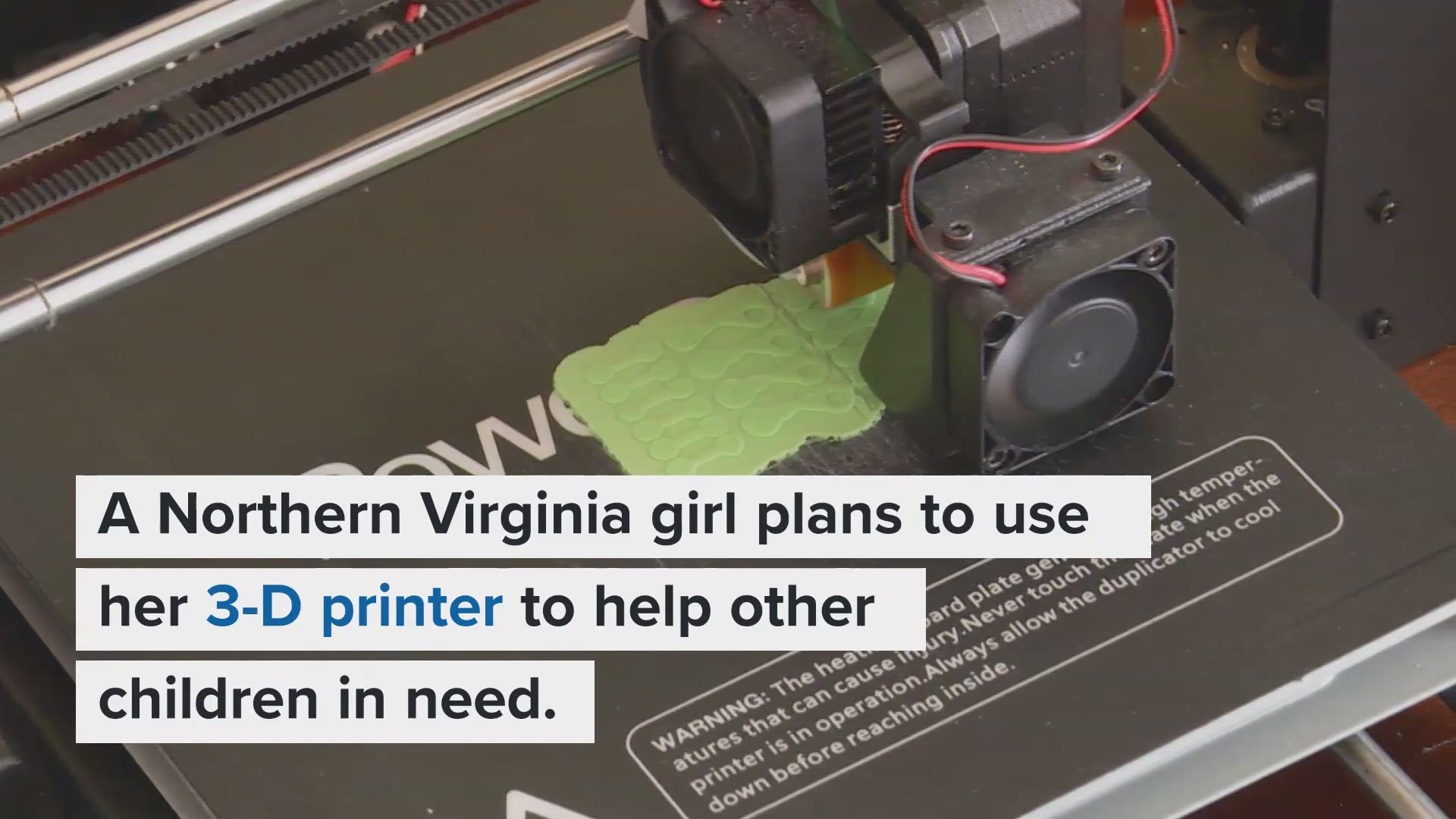 Mahsa Riar, 12, of Loudoun County, plans to print prosthetic limbs to help children in need.