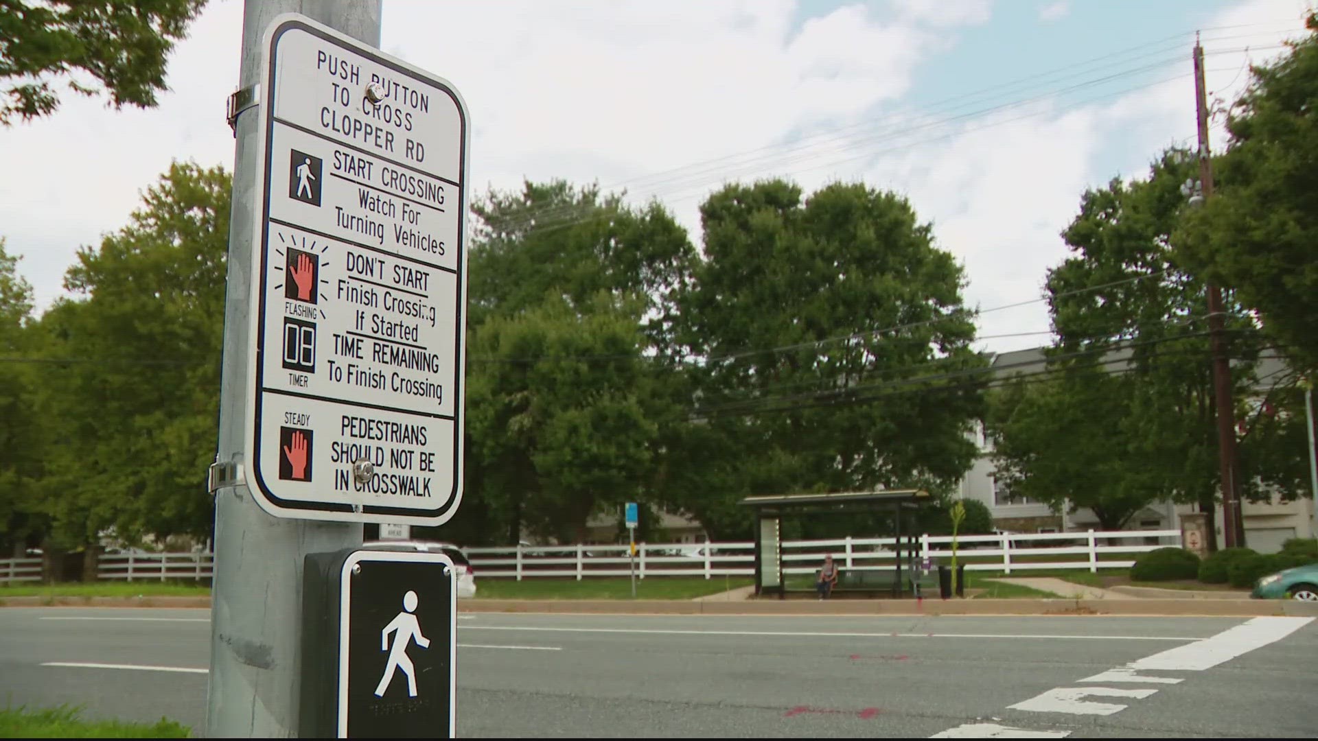 Neighbors express concern over crosswalk safety at Clopper Road in Germantown.