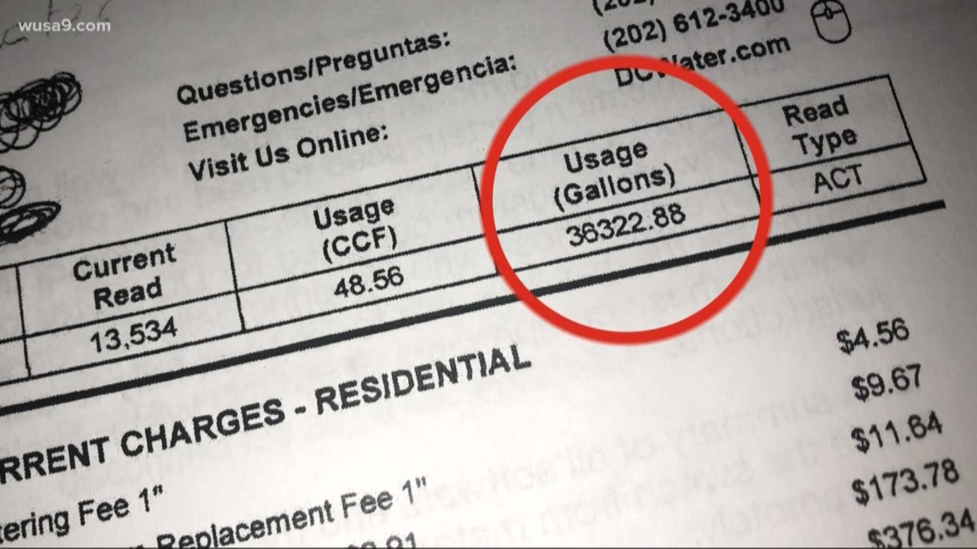 The bill claimed he'd used over 36,000 gallons of water in January.