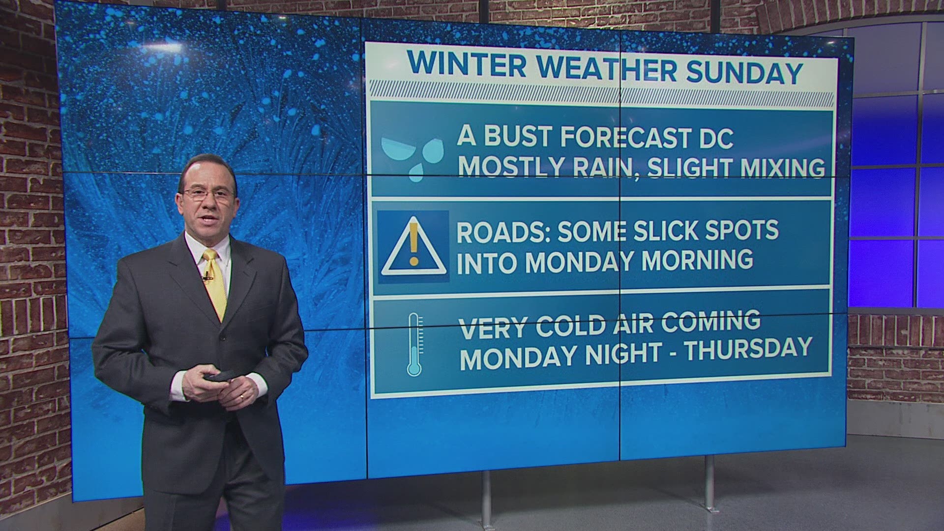 The rain/snow line ended up 30 miles farther northwest  than predicted, so the heavier snows stayed away from the D.C. metro.