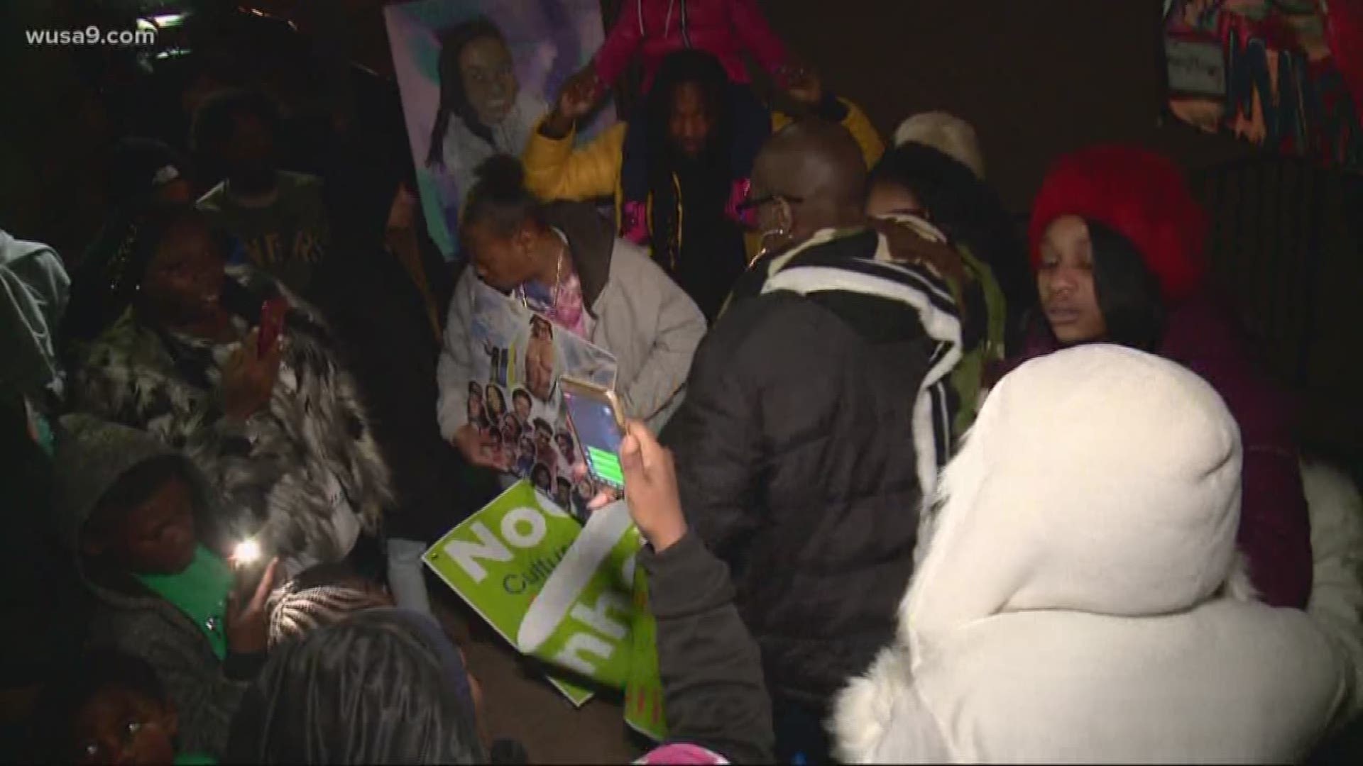 Family and friends protested gun violence Saturday night, demanding justice for the 10-year-old girl who was shot and killed last July coming home from ice cream.