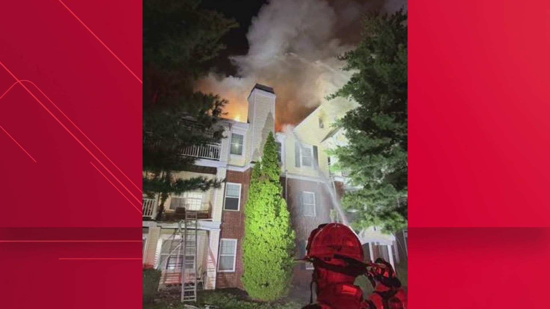 One Fairfax County firefighter was taken to the hospital with non-life-threatening injuries. 