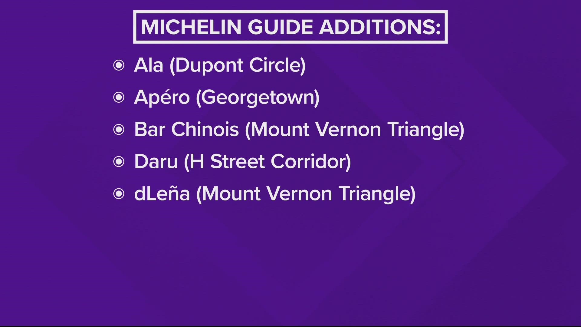 Sixteen new restaurants were added to the Michelin Guide's 2022 edition.