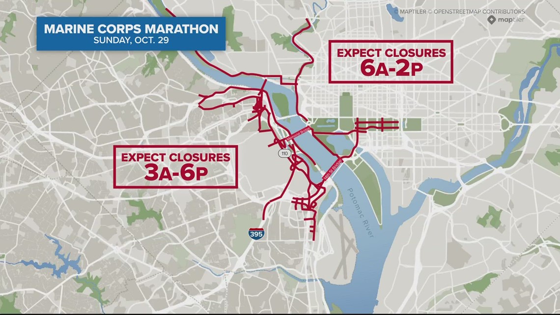 Traffic Alert Marine Corps Marathon weekend road closures