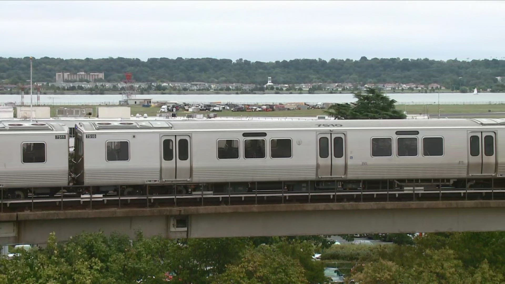 Blue and Yellow Line service was suspended Friday morning and shuttle service has been requested.