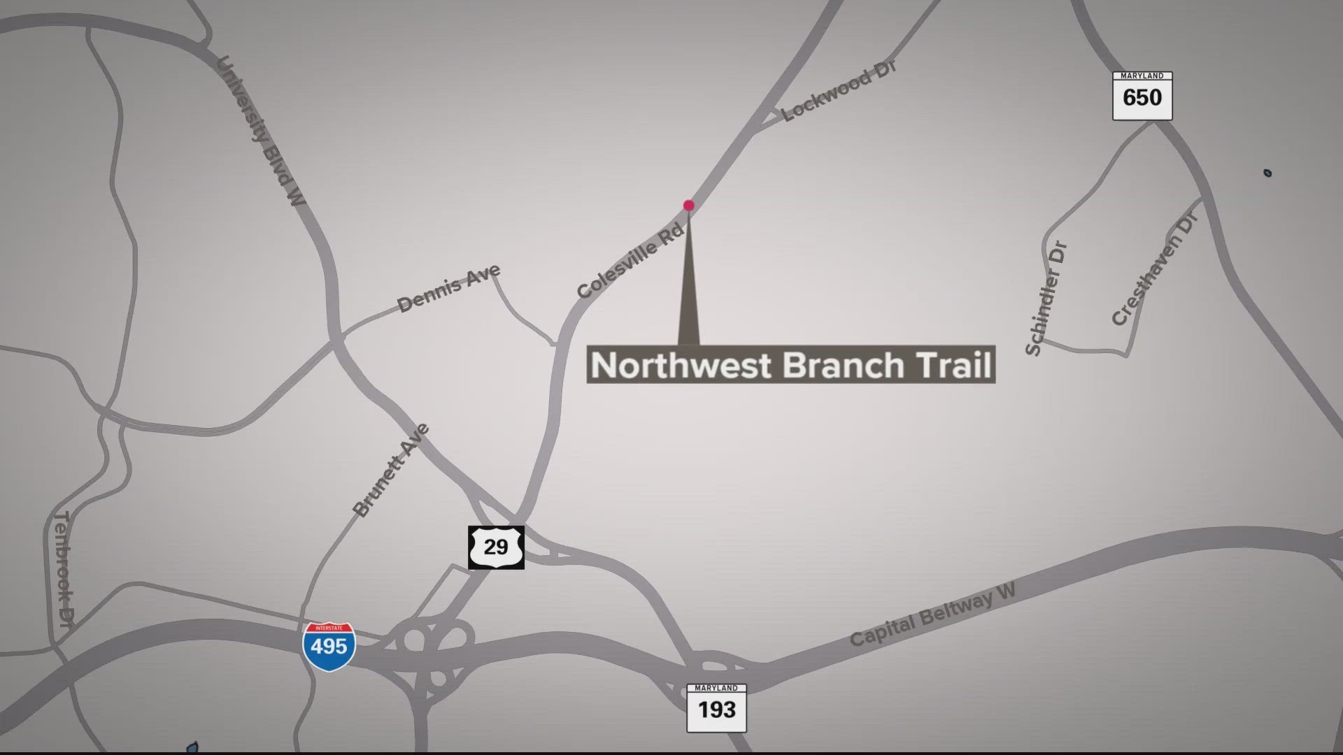The victim told police a man approached her on the Northwest Branch Trail and took out a weapon before sexually assaulting and robbing her.