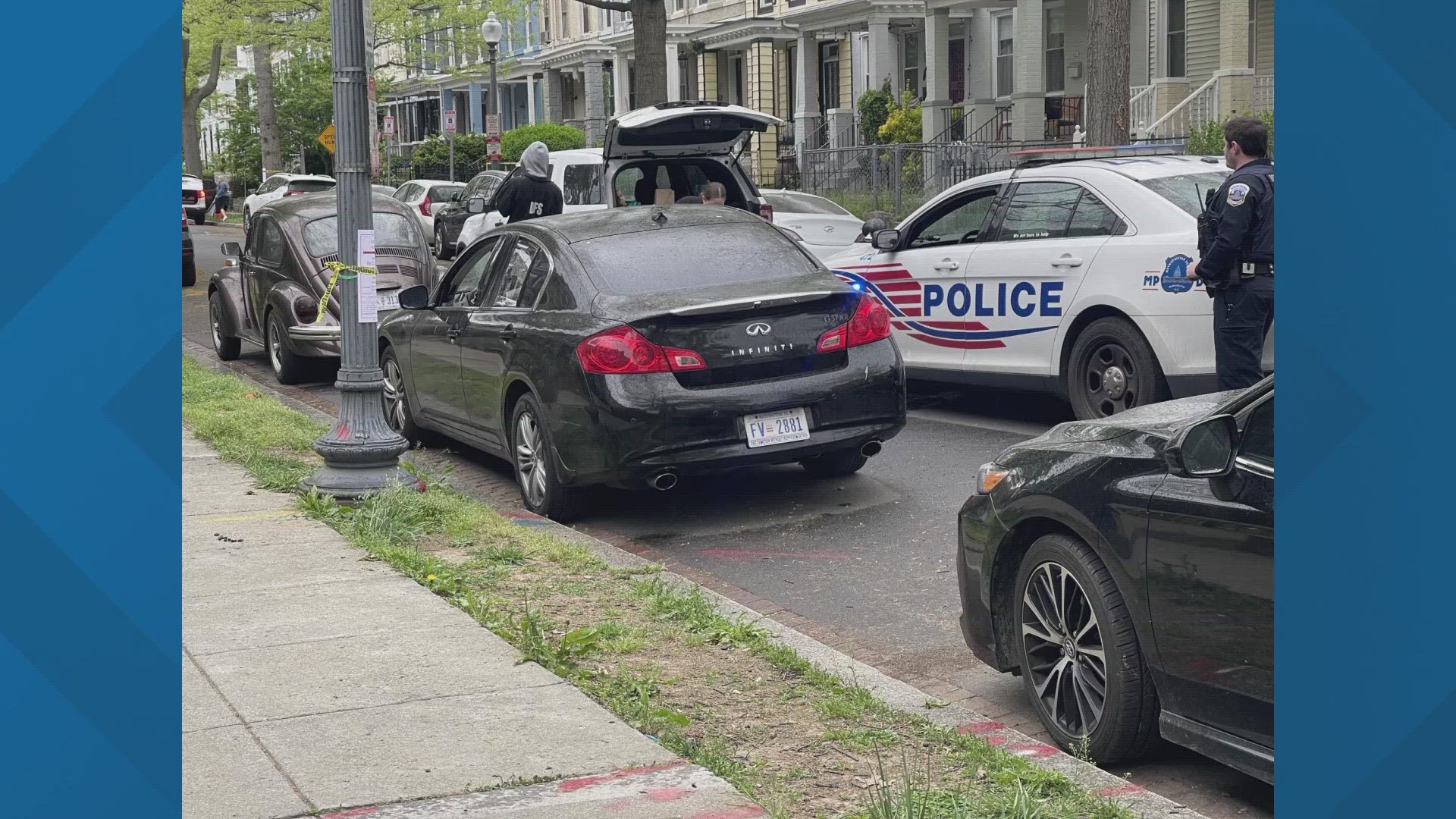 Four men are in the hospital after a shooting in Northeast D.C. Friday afternoon. Officers say they have recovered the vehicle thought to be involved in the shooting
