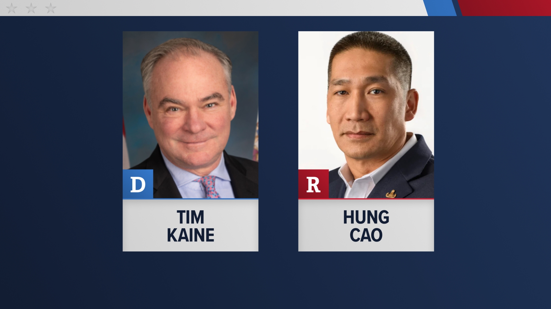 Democrat Sen. Tim Kaine and Hung Cao, the republican challenger, sit down with Simone De Alba for wide-ranging interviews