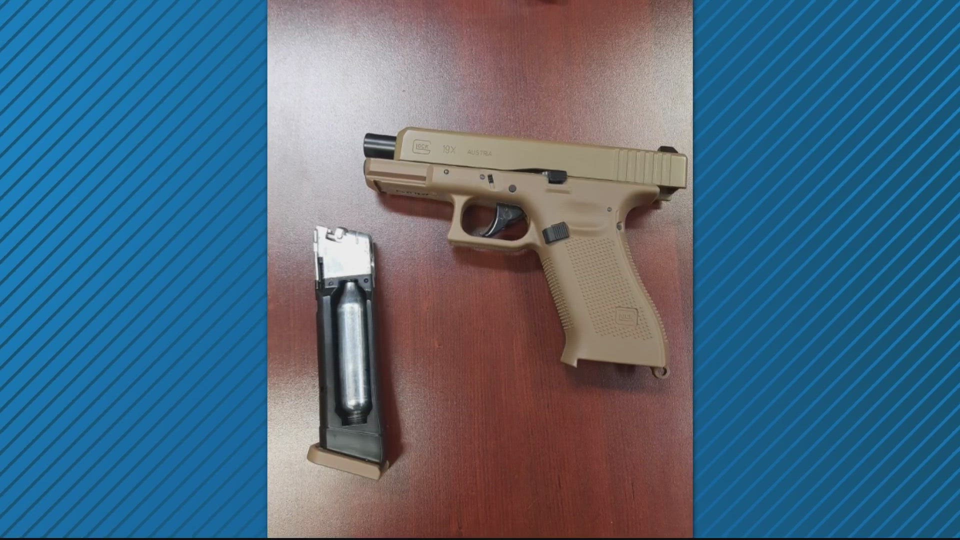 A BB handgun was recovered from the suspect and seized as evidence in this case.