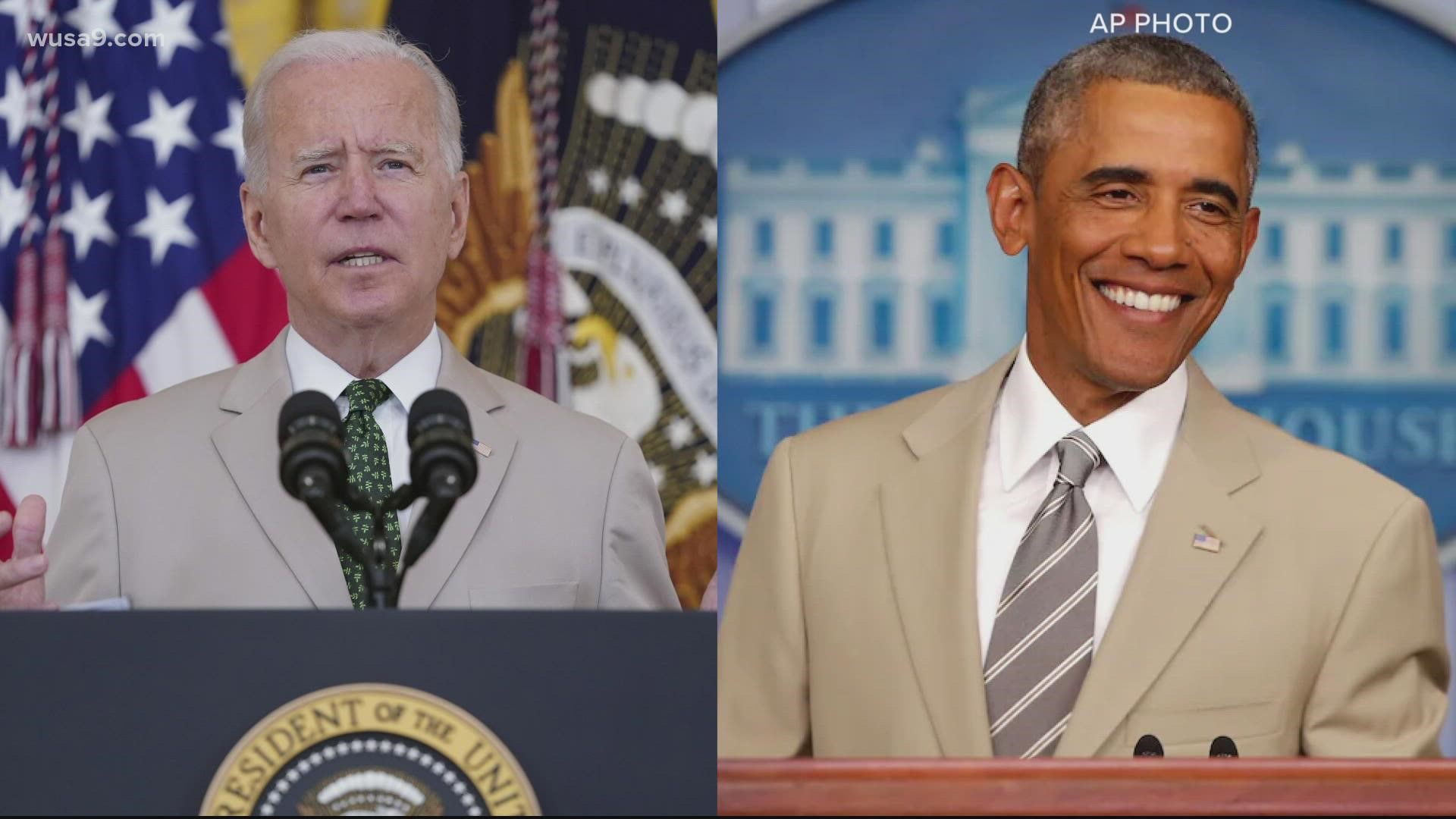 People online said the tan suit President Joe Biden wore looked familiar.