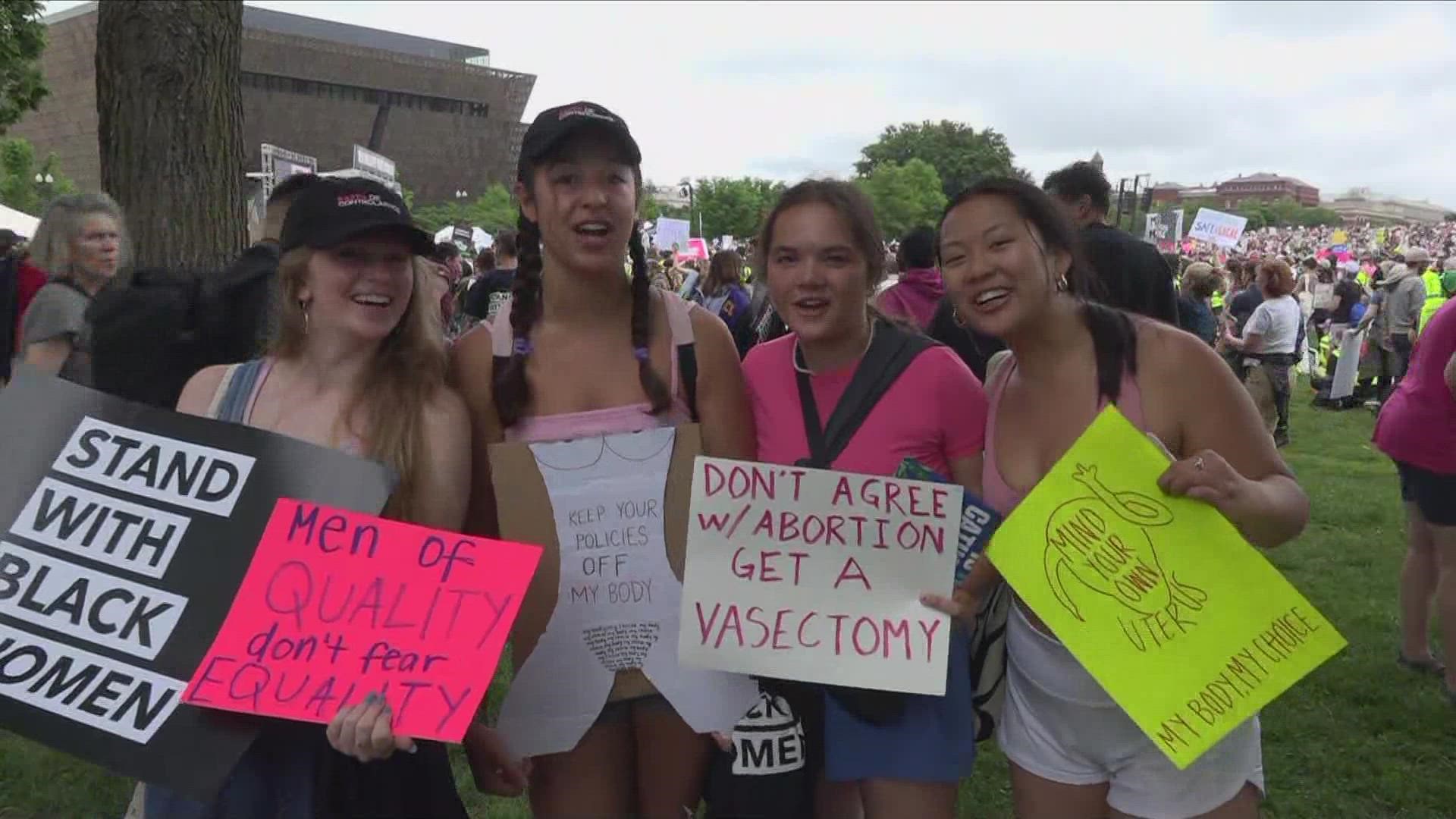 College students attended the "Bans Off Our Bodies" rally in DC Saturday afternoon.